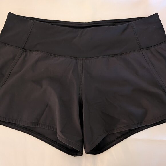 Lululemon Speed Up High-Rise Lined Short 4", Sz 8 Black - Picture 1 of 4